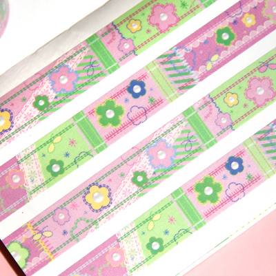 [Jjong Studio] Y2K Cherry Blossom Denim Patchwork Masking Tape 20mm x 10m