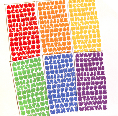 [Jjong Studio] Balloon Alphabet Sticker Sheet Set (Vivid/Pastel)