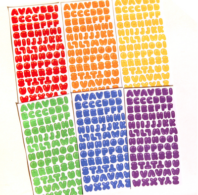 [JJ23] Jjong Studio Balloon Alphabet Sticker Sheet Set (Vivid/Pastel)