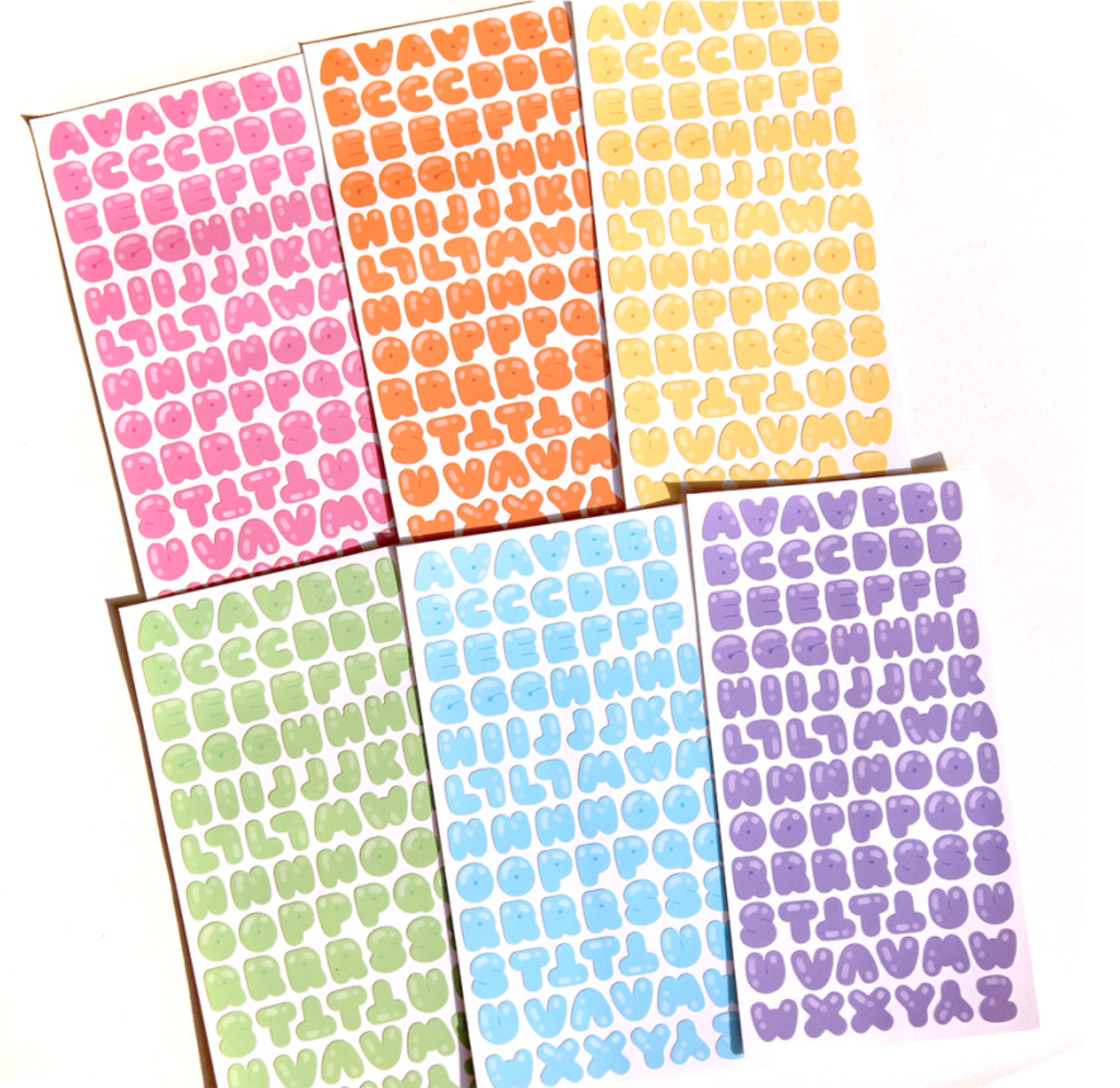 [JJ23] Jjong Studio Balloon Alphabet Sticker Sheet Set (Vivid/Pastel)
