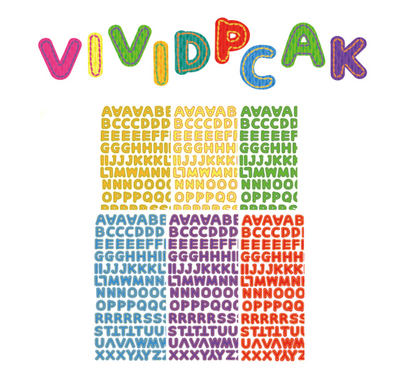 [JJ24] Jjong Studio Stitch Alphabet Sticker Sheet Set (Vivid/Pastel)