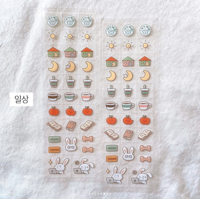 [Childhood Memories] Retro Clear Sticker Sheet - Daily