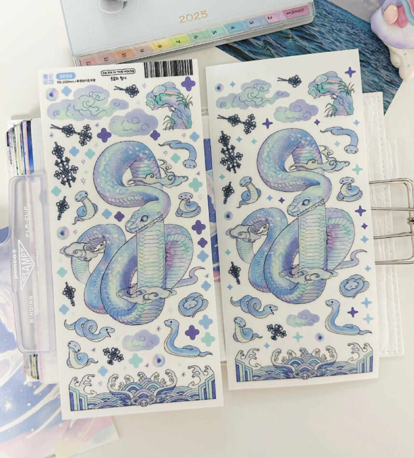 [SS39] Sik Sik in the Fantasy Dream House Good Fortune Blue Snake Sticker Sheet