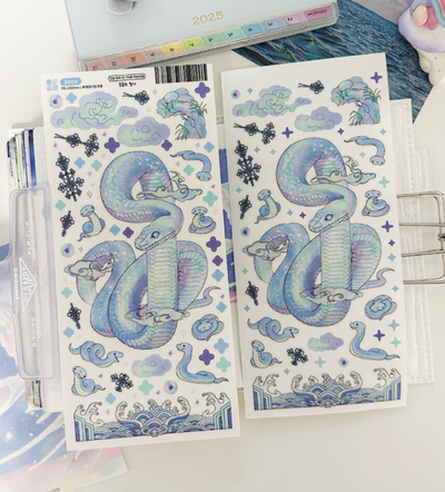[SS39] Sik Sik in the Fantasy Dream House Good Fortune Blue Snake Sticker Sheet