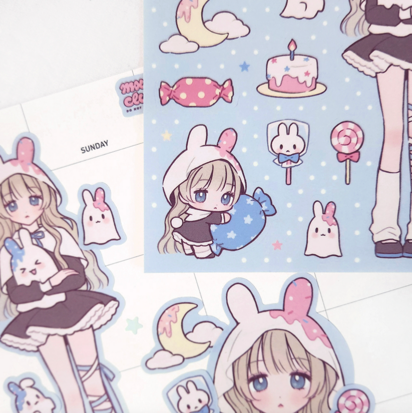 [MX67] Maxxie Club Ghost Bunny Party Sticker Sheet