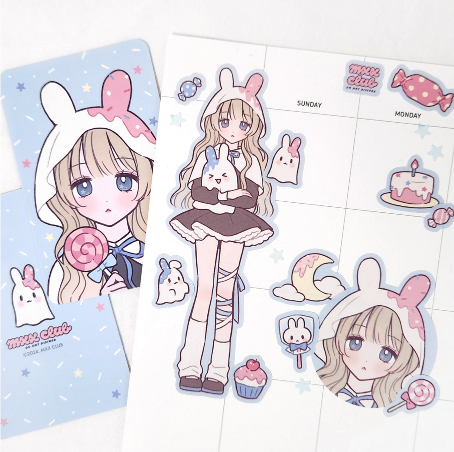 [MX67] Maxxie Club Ghost Bunny Party Sticker Sheet