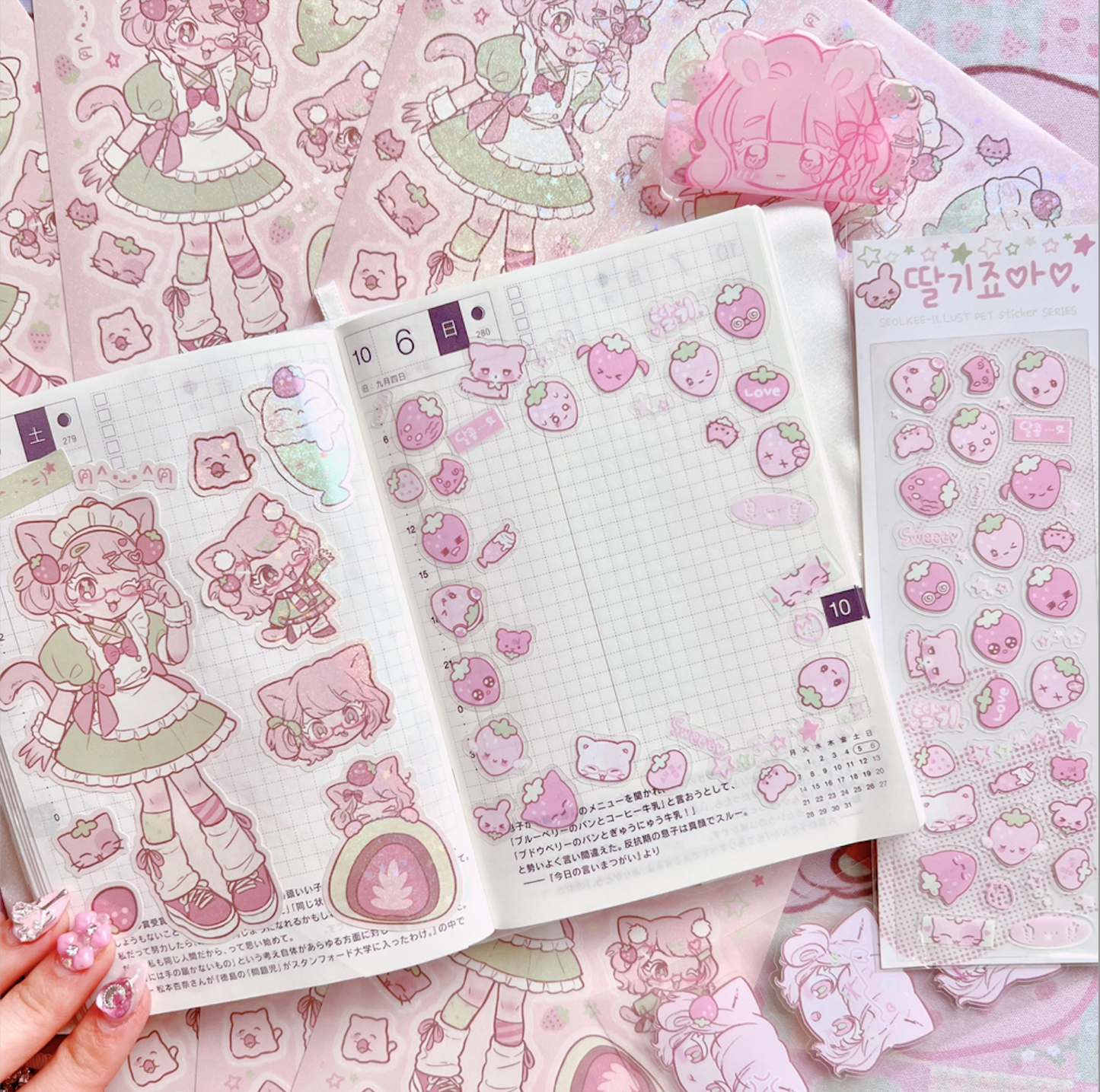[SK11] Seolkee I Love Strawberry Clear Sticker Sheet
