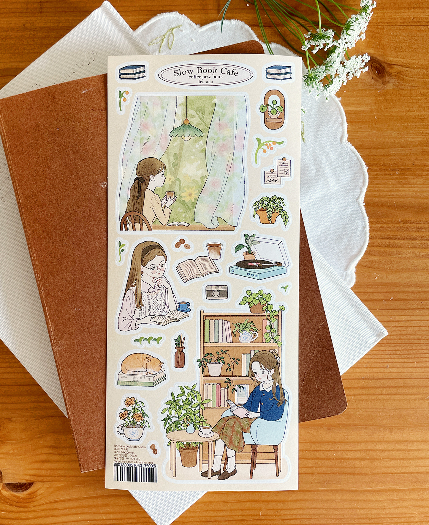 [BR09] by.rana 'Slow Book Cafe' Sticker Sheet