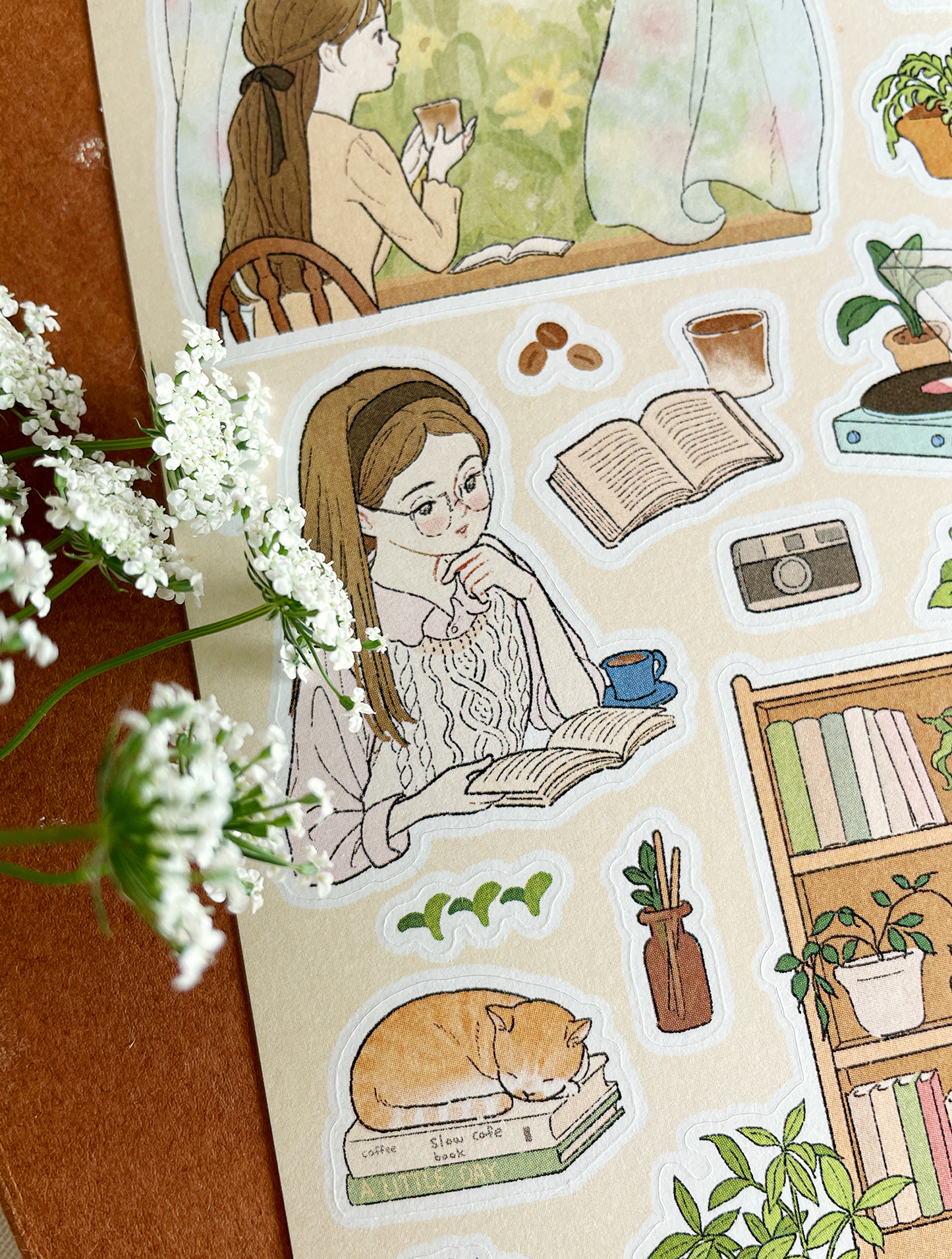 [BR09] by.rana 'Slow Book Cafe' Sticker Sheet