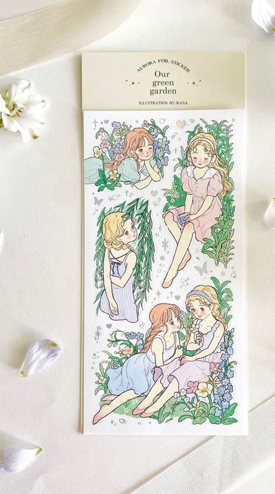 [BR20] RESTOCK by.rana 'Our Green Garden' Aurora Foil Sticker Sheet