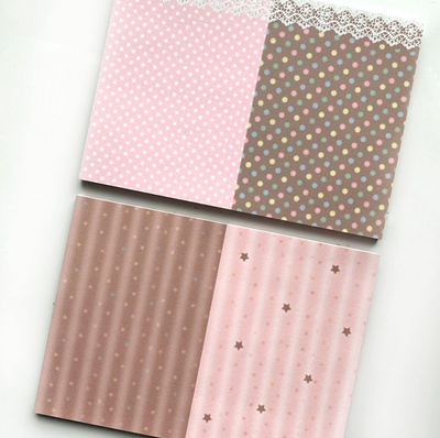 [PK37] Pinkrue Strawberry Choco Dots & Star/Lace Background Big Memo Pad (options)