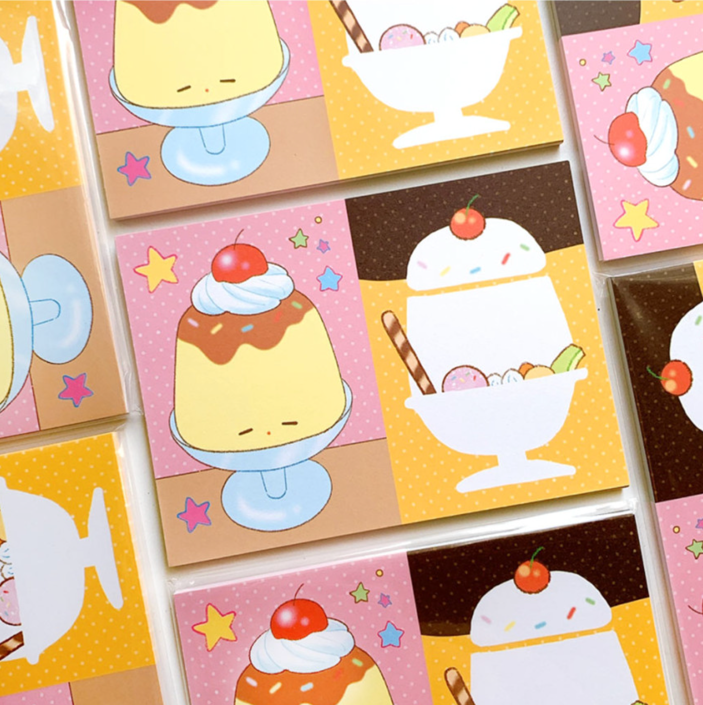 [PK44] Pinkrue Pudding Background Big Memo Pad