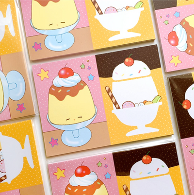 [PK44] Pinkrue Pudding Background Big Memo Pad