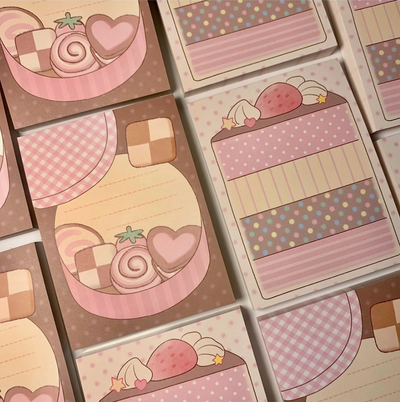 [PK36] Pinkrue Strawberry Choco Cake/Cookie Jar Memo Pad (options)