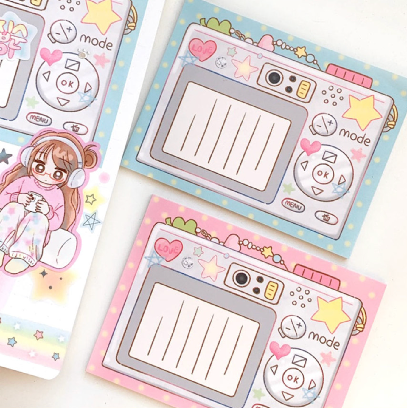 [PK39] Pinkrue Camera/Headset Memo Pad (options)