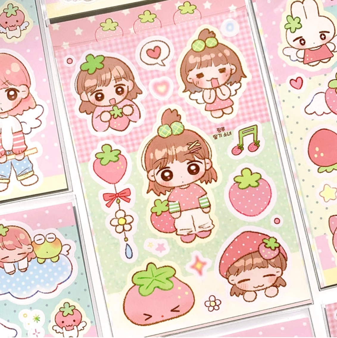 [PK27] Pinkrue Strawberry Angel Sticker Pack (Singles/Pack)