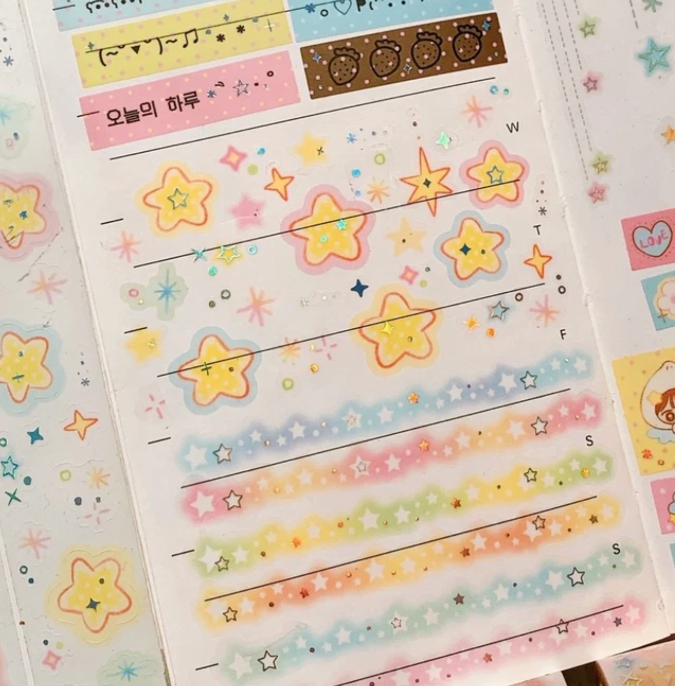 [PK29] Pinkrue Star Foil Object/Line Kisscut Masking Tape 25mm x 5m  (options)