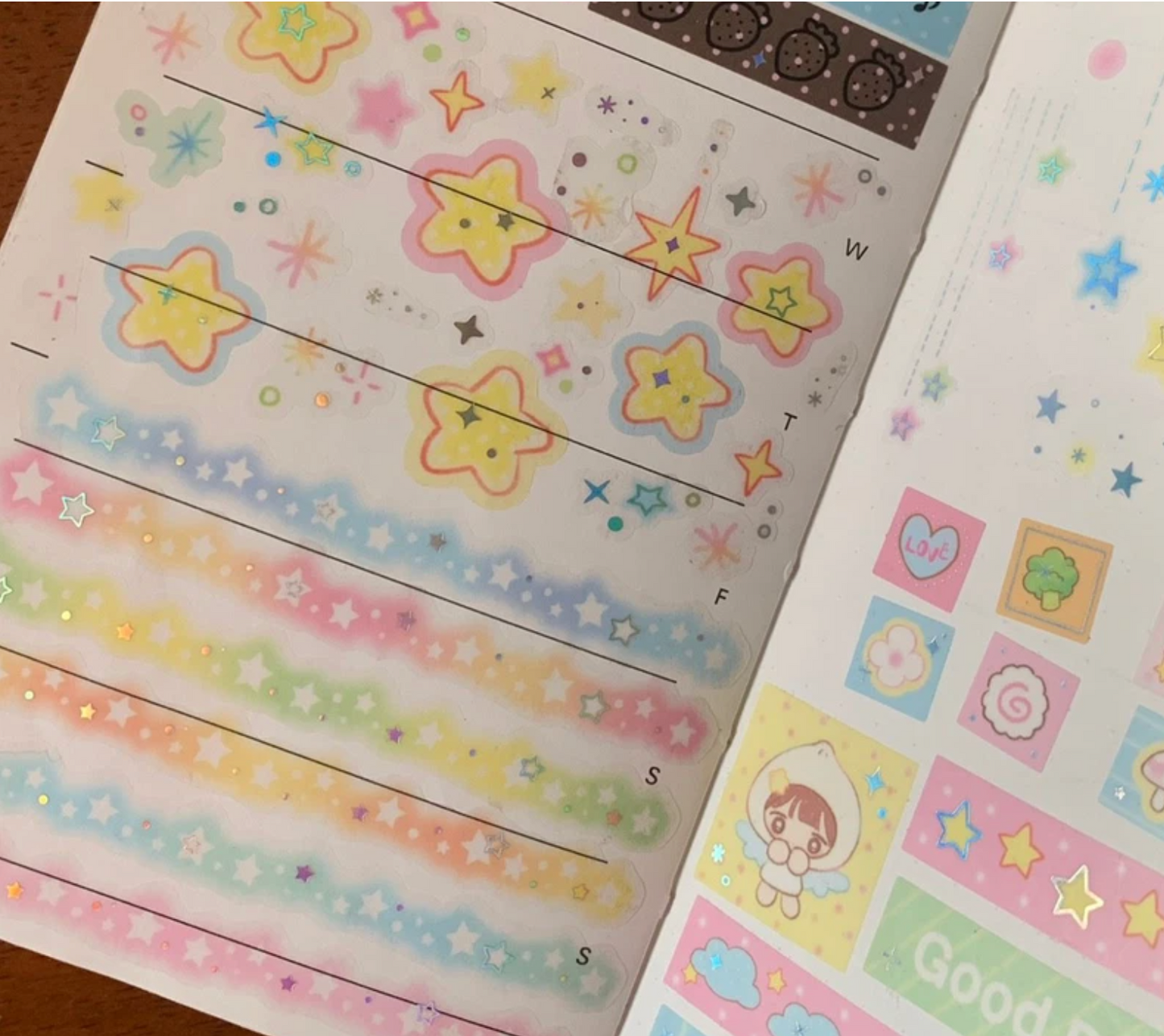 [PK29] Pinkrue Star Foil Object/Line Kisscut Masking Tape 25mm x 5m  (options)