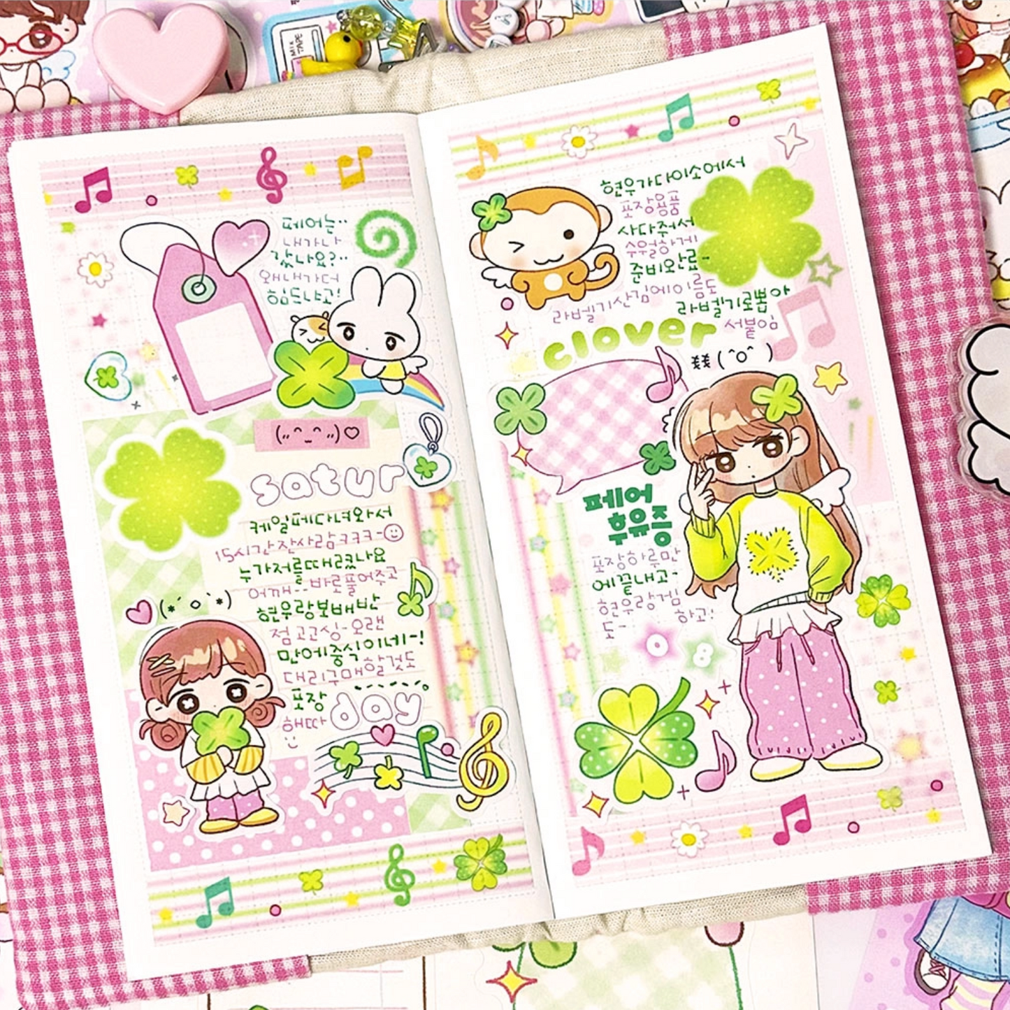 [PK33] Pinkrue Music Note & Melody Masking Tape 15mm x 10m (Set/Single)