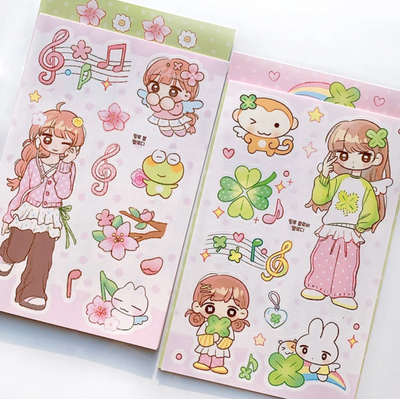 [PK32] Pinkrue Music Note & Clover Sticker Pack (Singles/Pack)