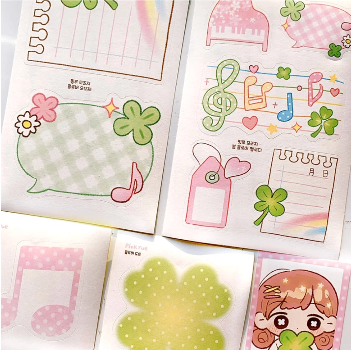 [PK32] Pinkrue Music Note & Clover Sticker Pack (Singles/Pack)