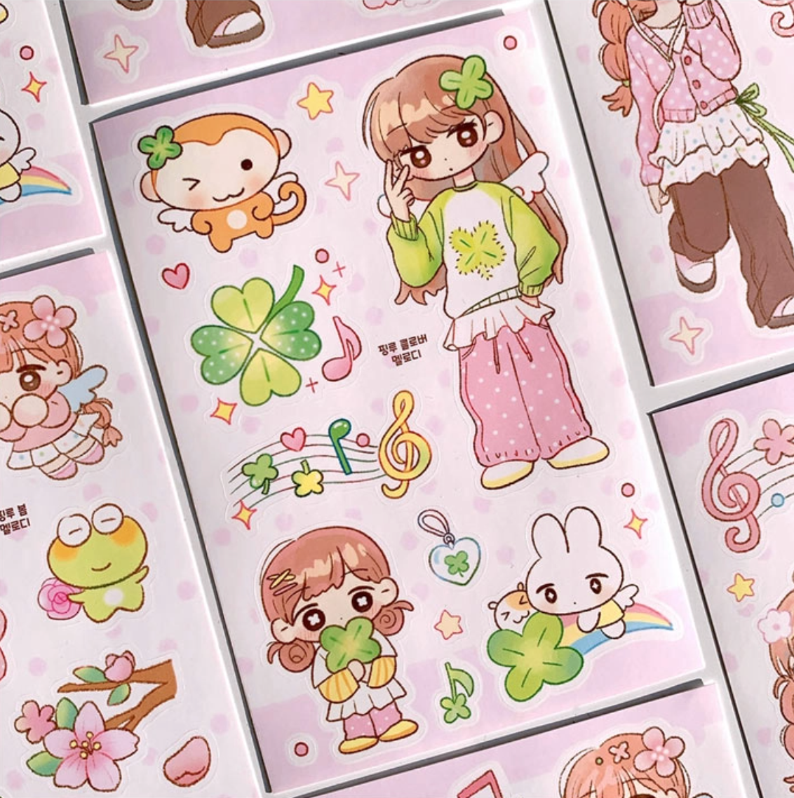 [PK32] Pinkrue Music Note & Clover Sticker Pack (Singles/Pack)