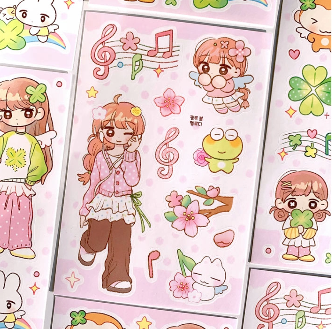 [PK32] Pinkrue Music Note & Clover Sticker Pack (Singles/Pack)