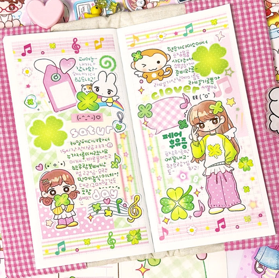 [PK32] Pinkrue Music Note & Clover Sticker Pack (Singles/Pack)