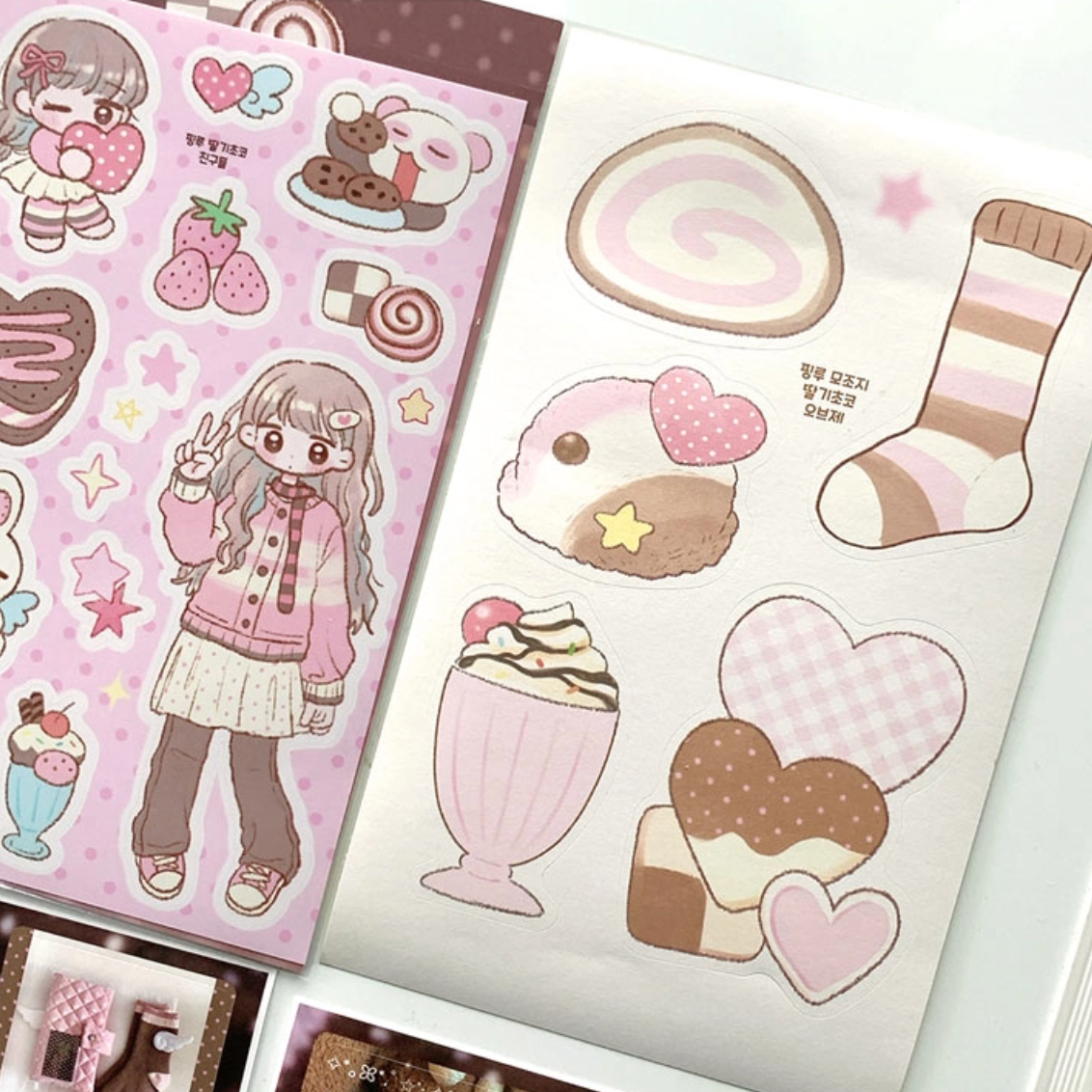 [PK34] Pinkrue Strawberry Chocolate Sticker Pack (Singles/Pack)