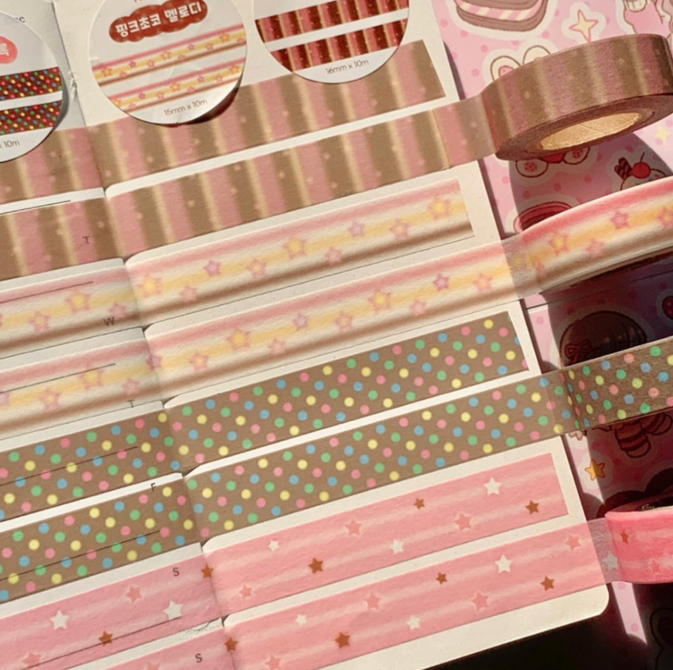 [PK35] Pinkrue Pink Chocolate Masking Tape 15mm x 10m (Set/Single)