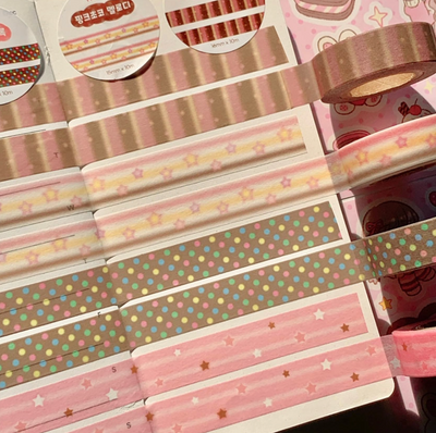 [PK35] Pinkrue Pink Chocolate Masking Tape 15mm x 10m (Set/Single)