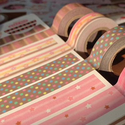 [PK35] Pinkrue Pink Chocolate Masking Tape 15mm x 10m (Set/Single)