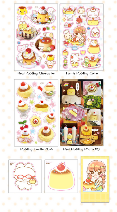 [PK43] Pinkrue Pudding Cafe Sticker Pack (Singles/Pack)