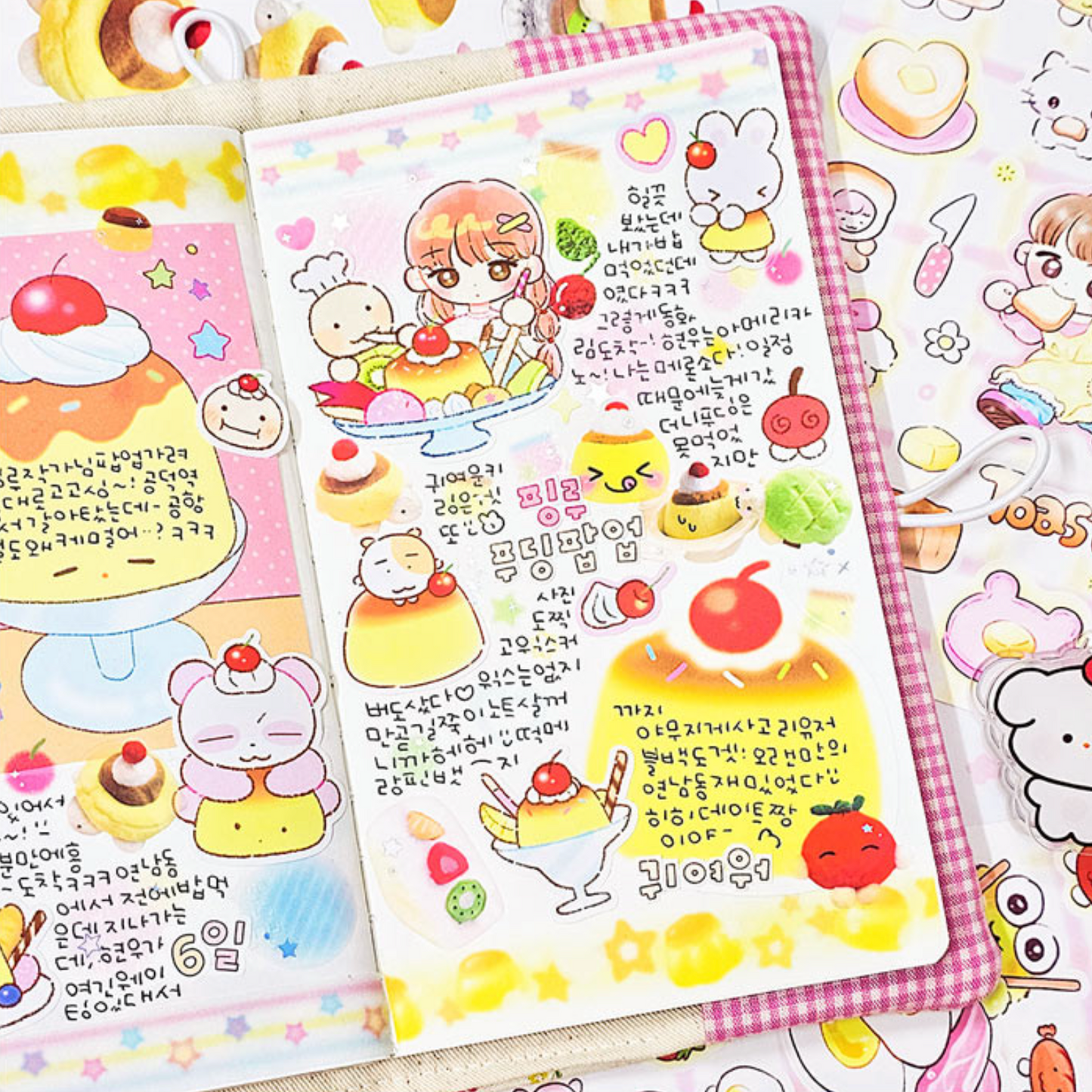 [PK43] Pinkrue Pudding Cafe Sticker Pack (Singles/Pack)