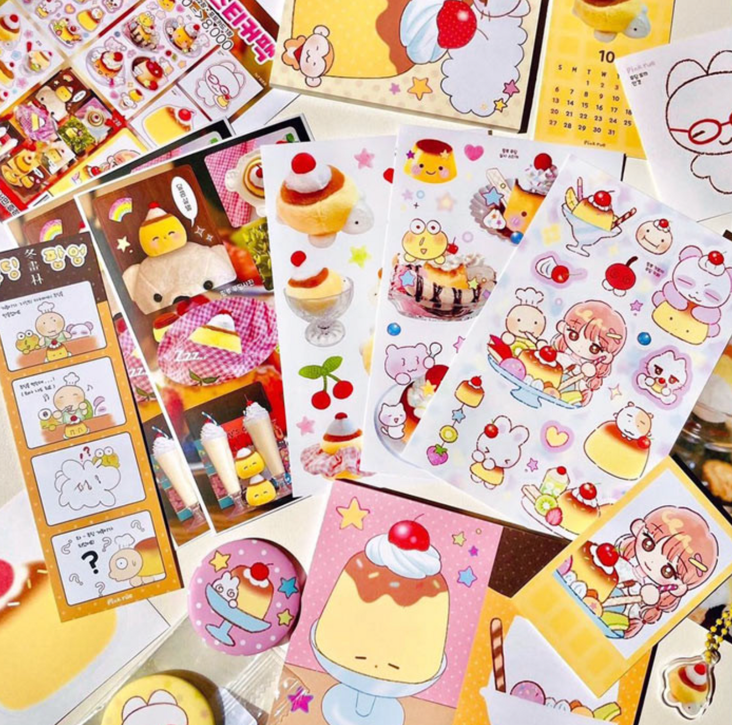[PK43] Pinkrue Pudding Cafe Sticker Pack (Singles/Pack)