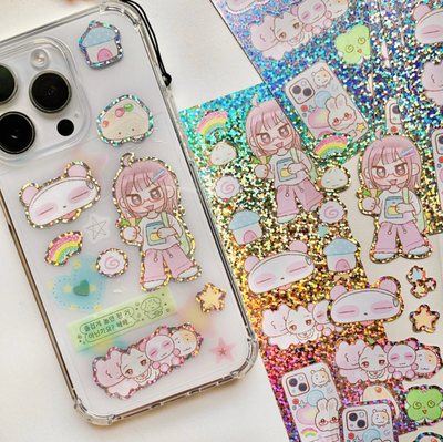 [PK48] Pinkrue Otaku Holographic Sticker Sheet
