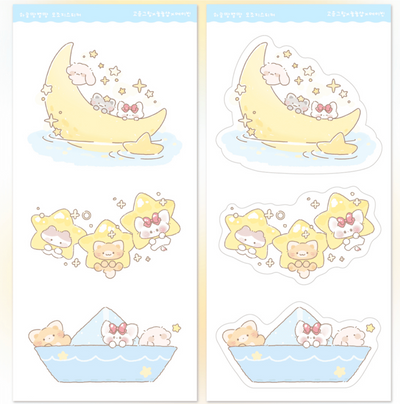 [GO49] Gowoongrim x Maybean x NyungNyung Shop Collab 'Star, Sky and Moon' Sticker Pack