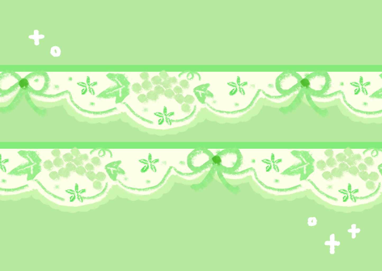 [CW113] Cotton World 'Green Grape' Lace Diecut Masking Tape 17mm x 5m