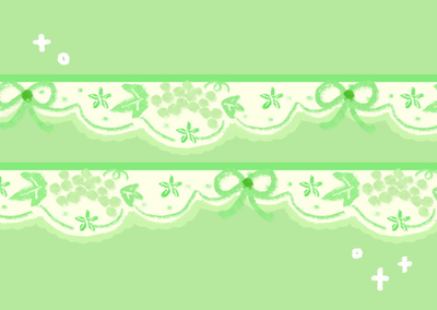 [CW113] Cotton World 'Green Grape' Lace Diecut Masking Tape 17mm x 5m