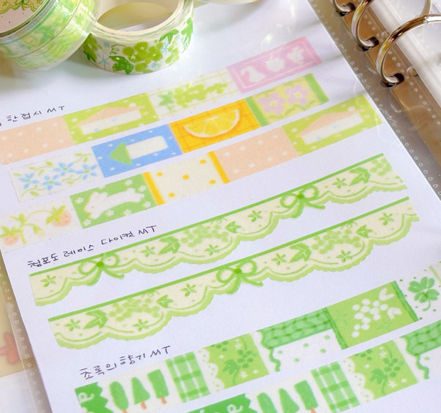 [CW113] Cotton World 'Green Grape' Lace Diecut Masking Tape 17mm x 5m