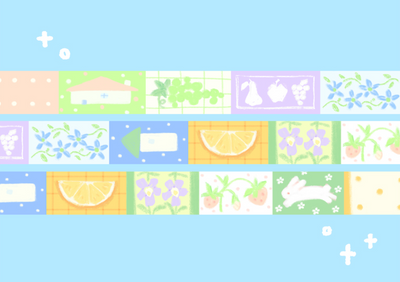 [CW110] Cotton World 'A Plate of Spring' Glitter Easy Cut Masking Tape 15mm x 3m