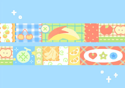 [CW109] Cotton World 'My Fruit Quilt' Masking Tape 15mm x 10m