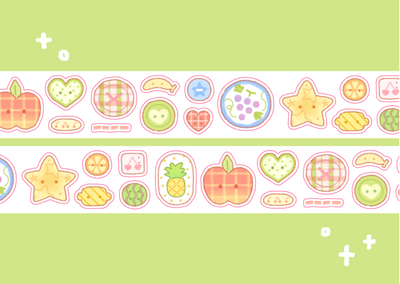 [CW108] Cotton World 'Fruit Button' Kisscut Masking Tape 25mm x 5m