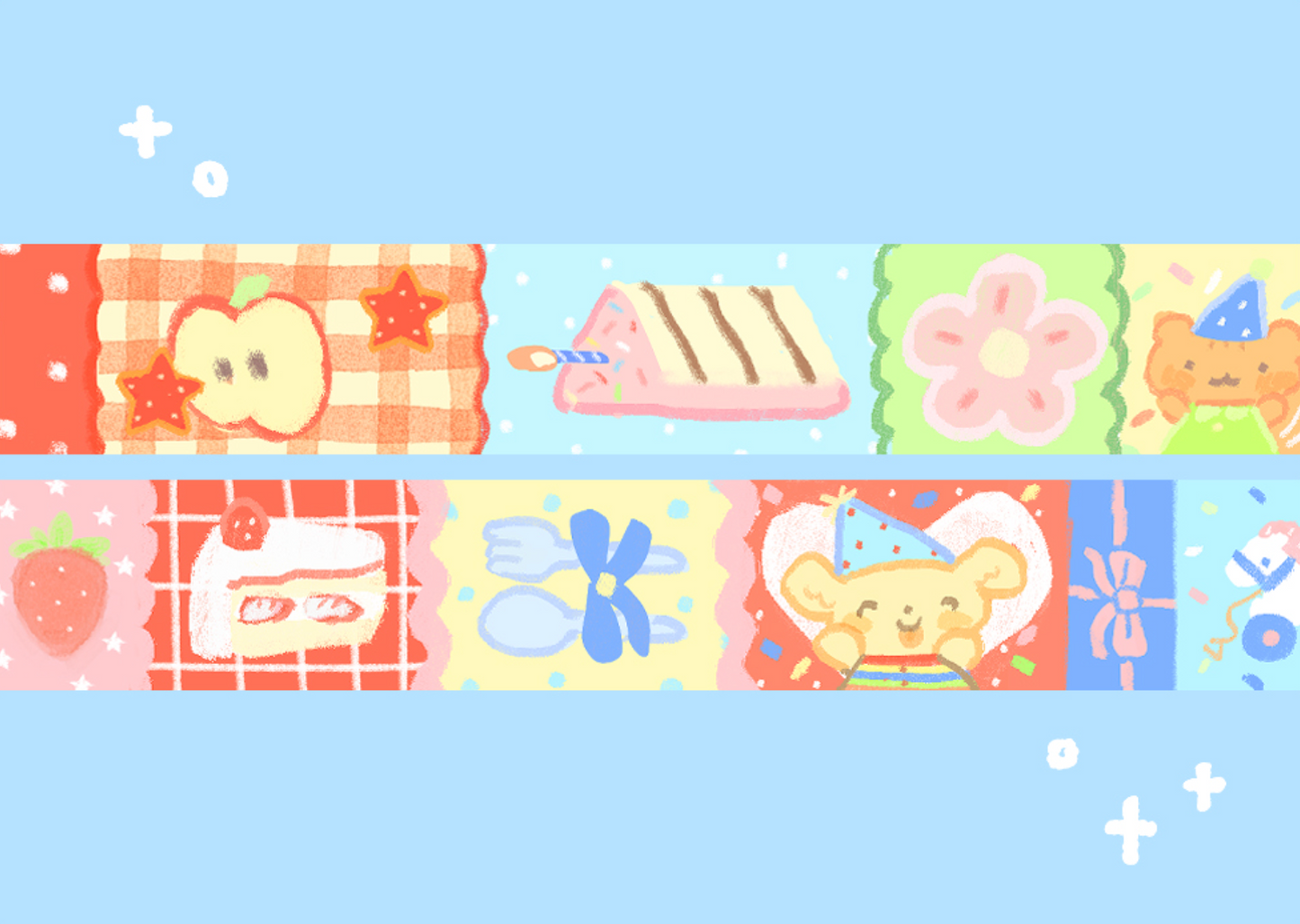 [CW107] Cotton World 'Birthday Party' Masking Tape 20mm x 10m