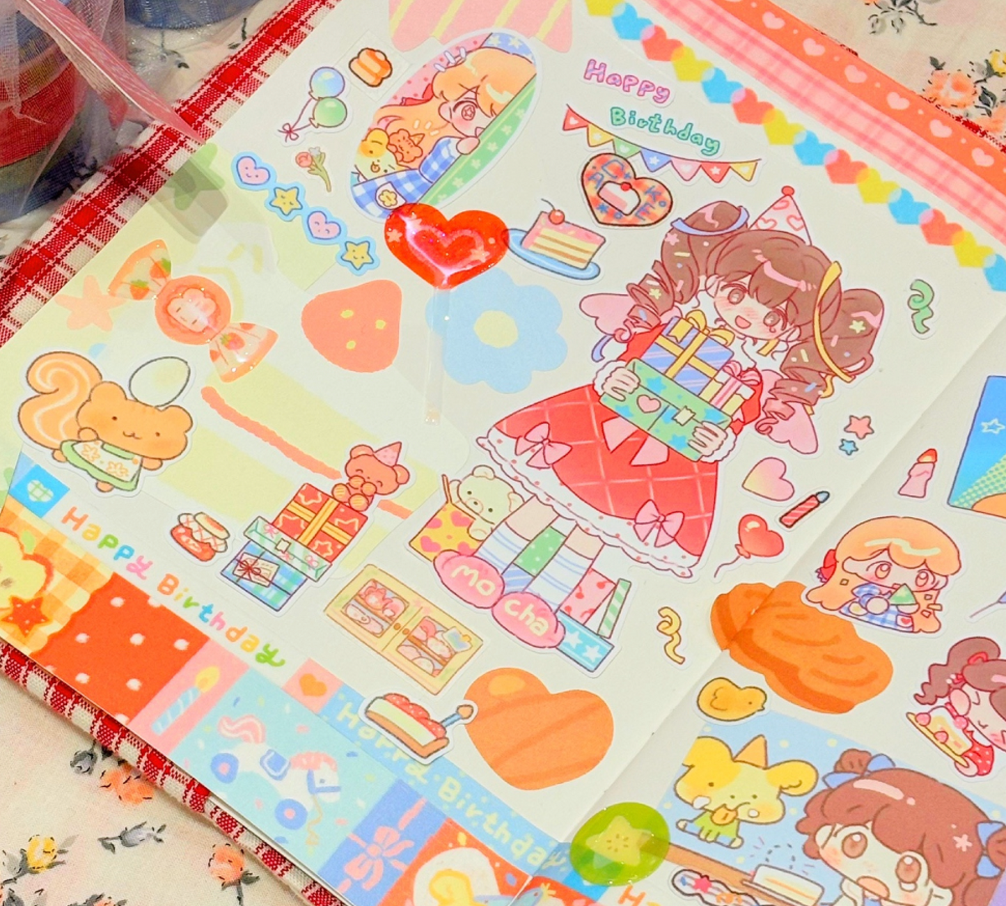 [CW107] Cotton World 'Birthday Party' Masking Tape 20mm x 10m