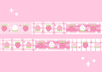 [CW106] Cotton World 'Strawberry Block' Foil Masking Tape 20mm x 5m