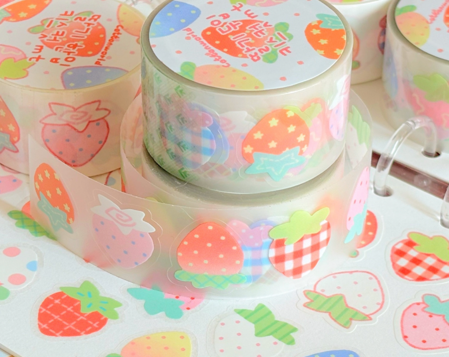 [CW103] Cotton World Bite of Strawberry Kisscut Masking Tape 25mm x 5m (options)