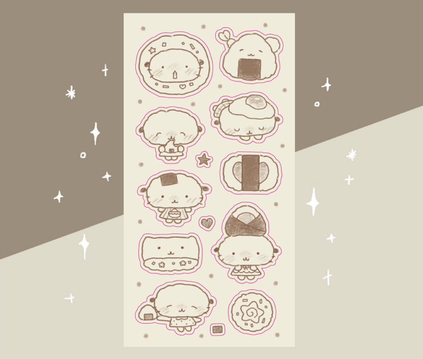 [CW92] Cotton World 'I Like Rice Balls' Sticker Sheet