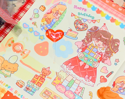 [CW90] Cotton World 'Surprise Birthday Party' Sticker Sheet