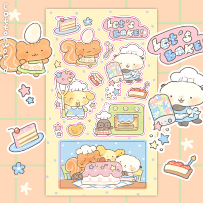 [CW89] Cotton World 'Making a Cake' Sticker Sheet